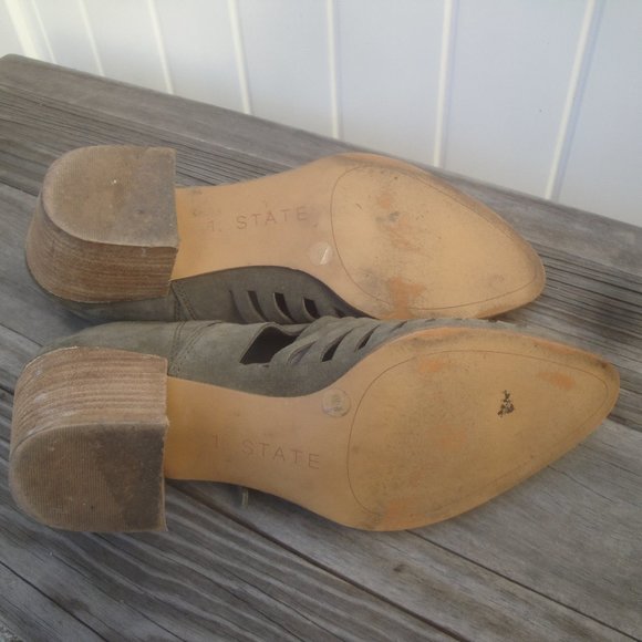 1. State Bootie Leather Upper "Arnet" Olive Green with zipper Size 9 - Picture 7 of 9